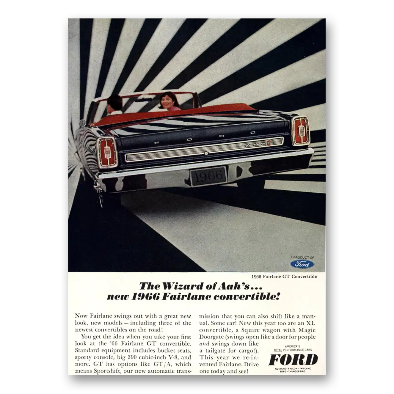 1966 Ford Fairlane Wizard of Aahs Vintage Magazine Print Ad