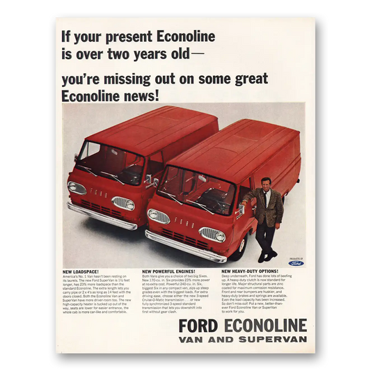 1966 Ford Econoline Van Missing Out Vintage Magazine Print Ad