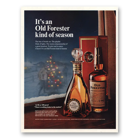 1966 Old Forester Kind of Season Vintage Magazine Print Ad