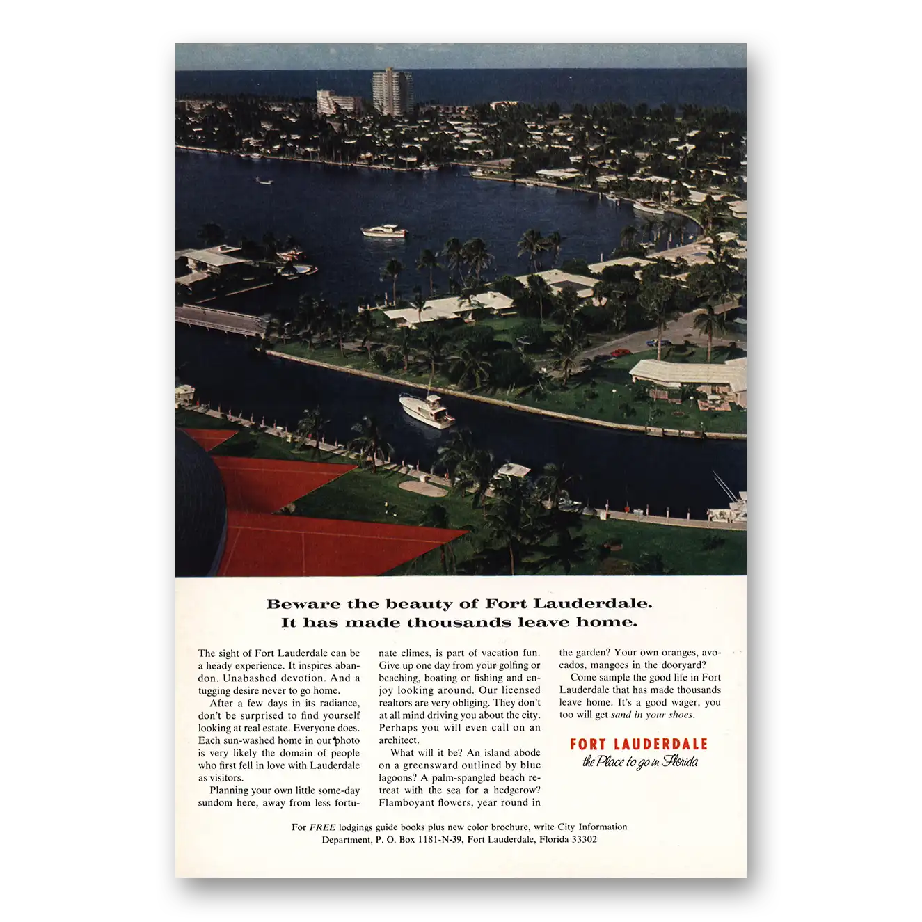 1966 Fort Lauderdale Florida Beware the Beauty Vintage Magazine Print Ad