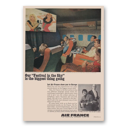 1966 Air France Festival in the Sky is the Biggest Thing Going Vintage Magazine Print Ad