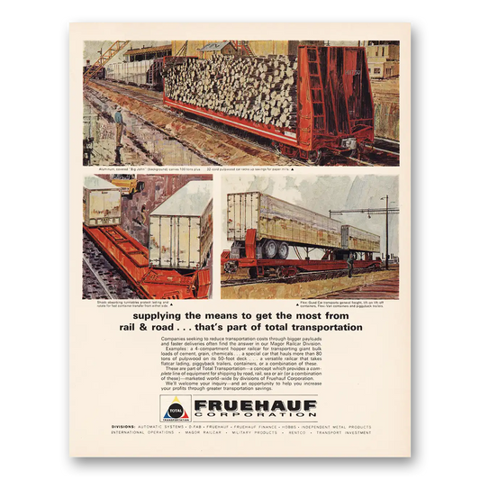 1966 Fruehauf Trailer Get the Most From Rail and Road Vintage Magazine Print Ad