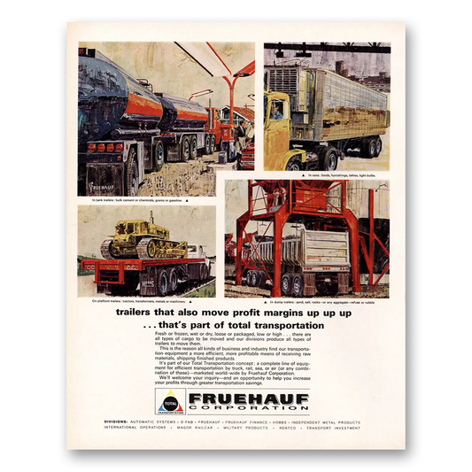 1966 Fruehauf Trailer That Also Move Profit Margins Vintage Magazine Print Ad