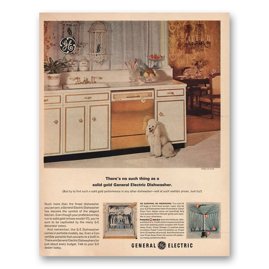 1966 General Electric Dishwasher No Such Thing As Solid Gold Vintage Magazine Print Ad