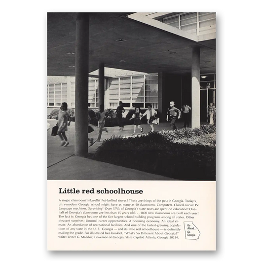 1966 Georgia Little Red Schoolhouse Vintage Magazine Print Ad