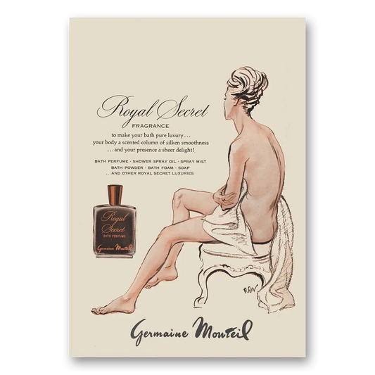 1966 Germaine Monteil Perfume Royal Secret Fragrance Vintage Magazine Print Ad