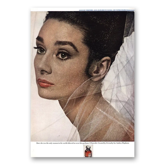 1966 Givenchy Audrey Hepburn Vintage Magazine Print Ad