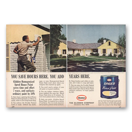 1966 Glidden Paint Homogenized Spred House Paint Vintage Magazine Print Ad