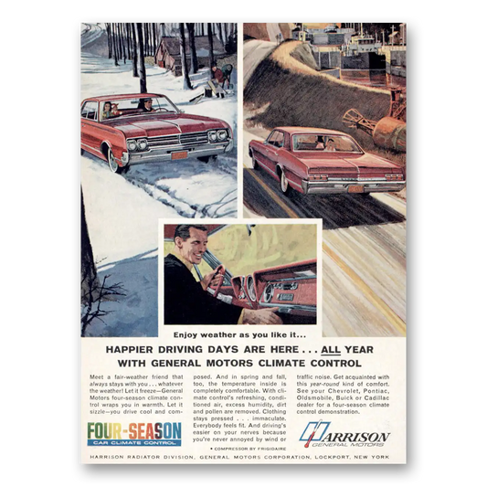 1966 GM Harrison Happier Driving Days Are Here Vintage Magazine Print Ad