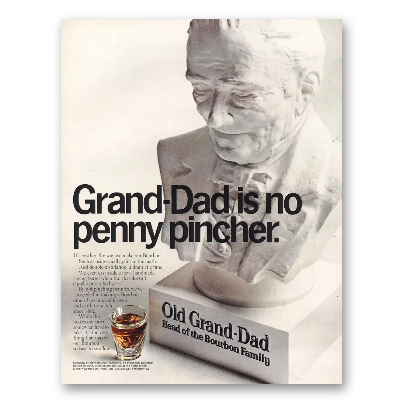 1966 Old Grand-Dad Bourbon Whiskey No Penny Pincher Vintage Magazine Print Ad