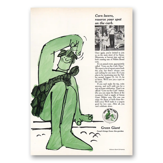 1966 Green Giant Corn Lovers Reserve Your Spot Vintage Magazine Print Ad