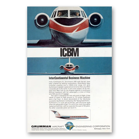 1966 Grumman ICBM Intercontinental Business Vintage Magazine Print Ad