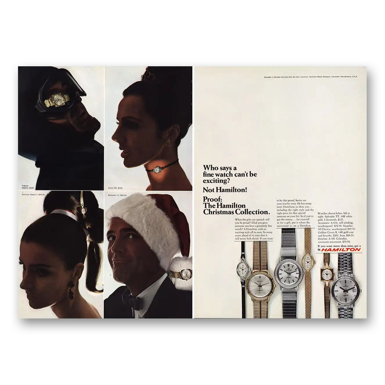 1966 Hamilton Watch Who Says Fine Watch Cant Be Exciting Vintage Magazine Print Ad