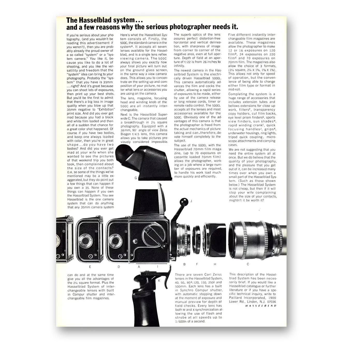 1966 Hasselblad System Few Reason Serious Photographers Vintage Magazine Print Ad