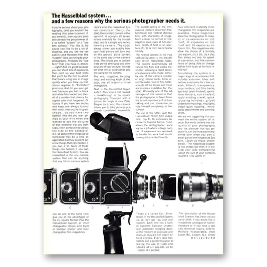 1966 Hasselblad System Few Reason Serious Photographers Vintage Magazine Print Ad