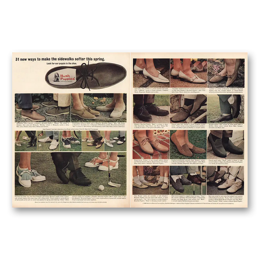 1966 Hush Puppies Make Sidewalks Softer This Spring Vintage Magazine Print Ad