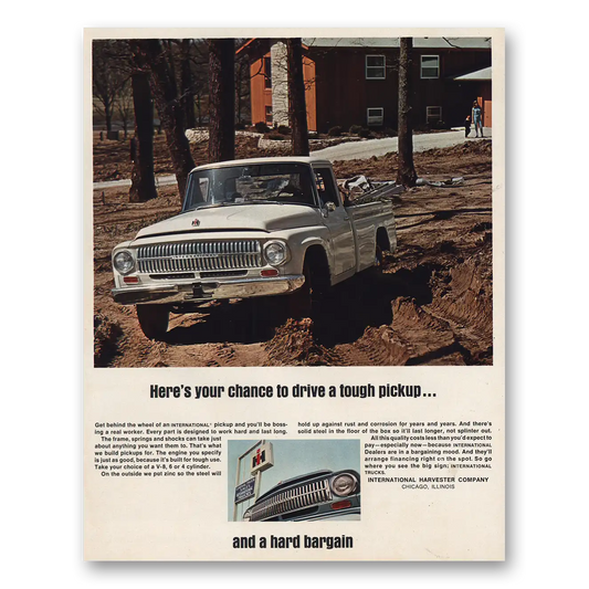 1966 International Harvester Pickup Chance to Drive Tough Pickup Vintage Magazine Print Ad