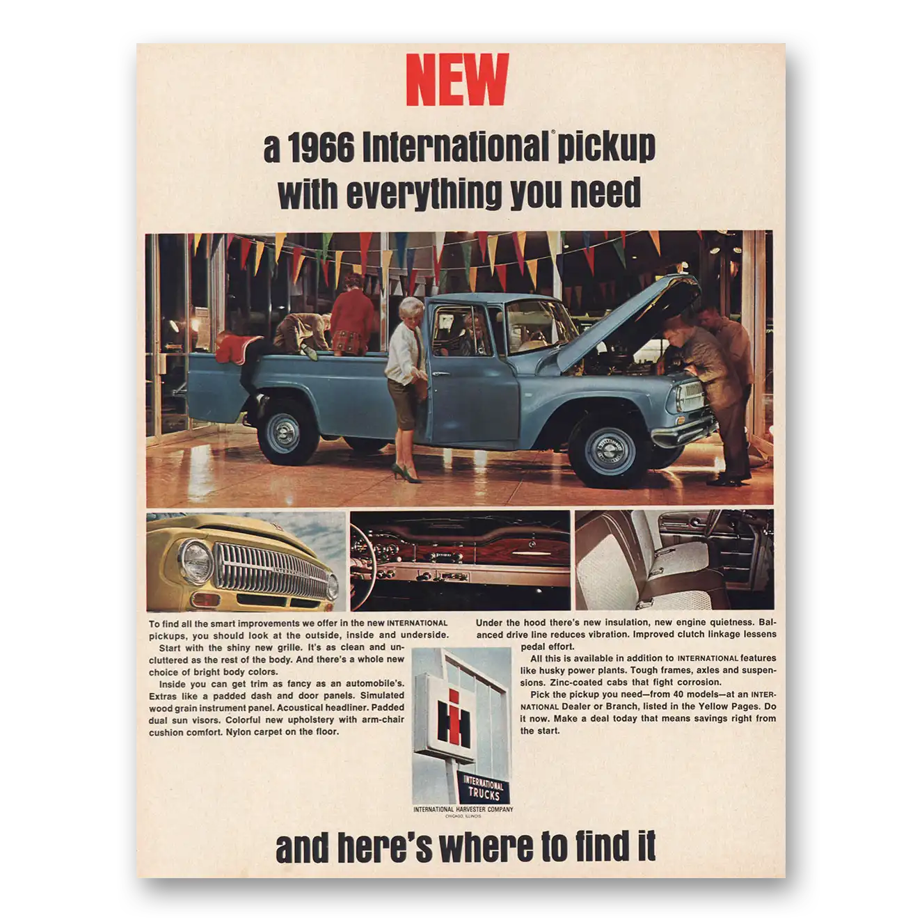 1966 International Harvester Pickup Everything You Need Vintage Magazine Print Ad