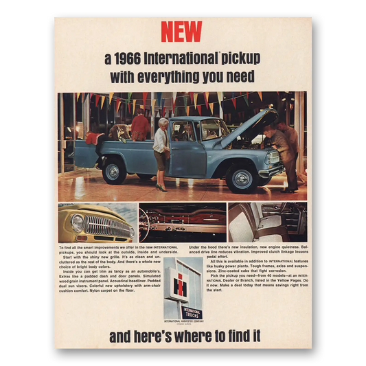 1966 International Harvester Pickup Everything You Need Vintage Magazine Print Ad