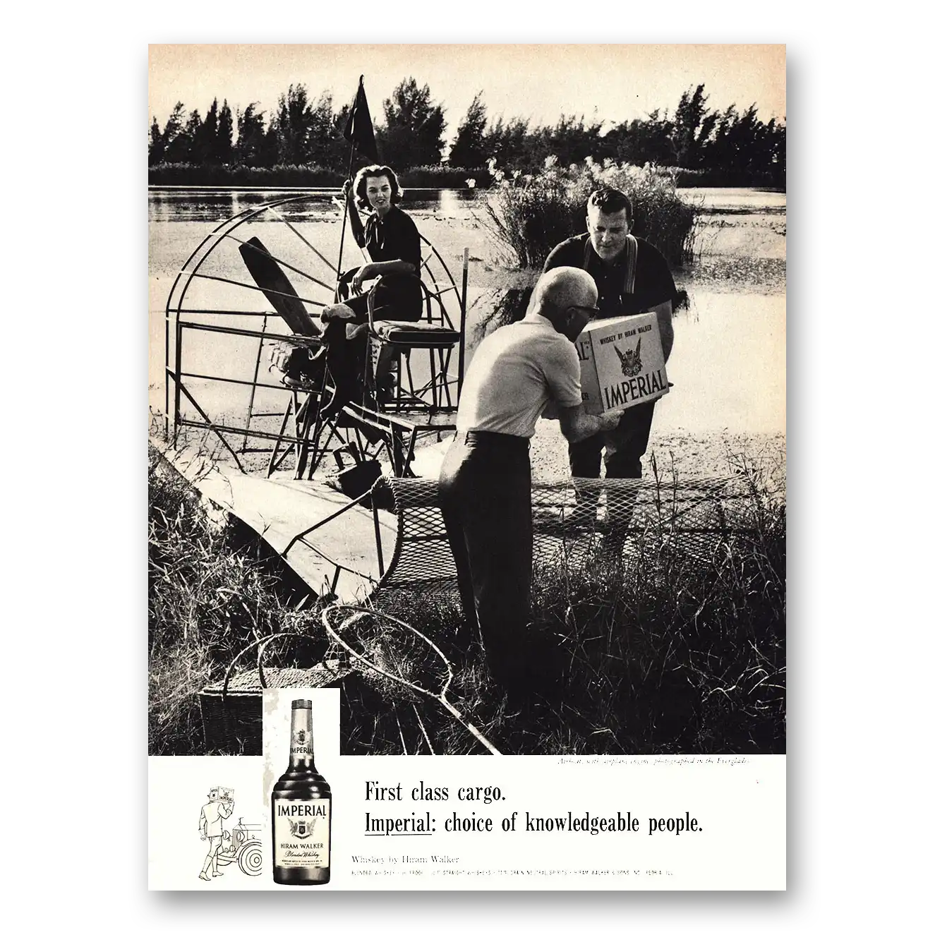 1966 Imperial Whiskey First Class Cargo Vintage Magazine Print Ad