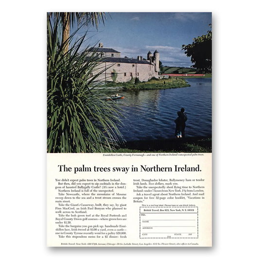 1966 Ireland Palm Trees Sway Northern Ireland Vintage Magazine Print Ad