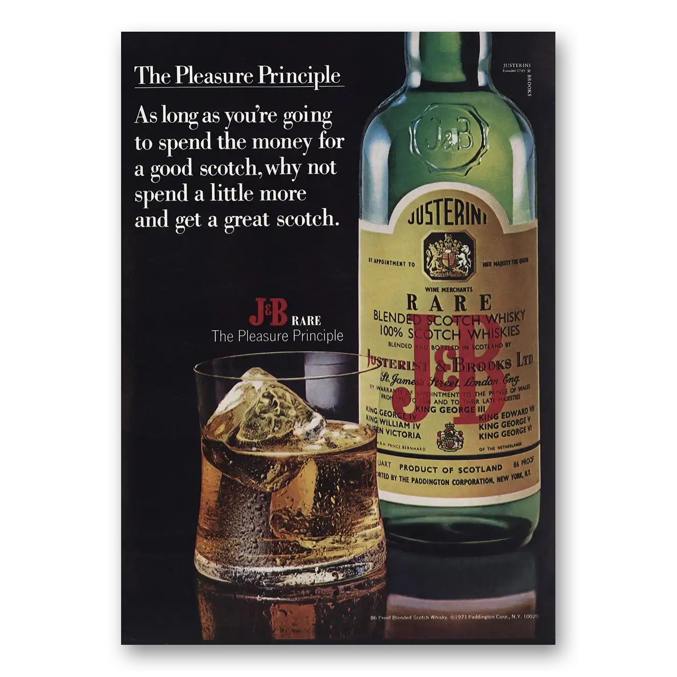 1966 J&B Scotch Whisky The Pleasure Principle Vintage Magazine Print Ad