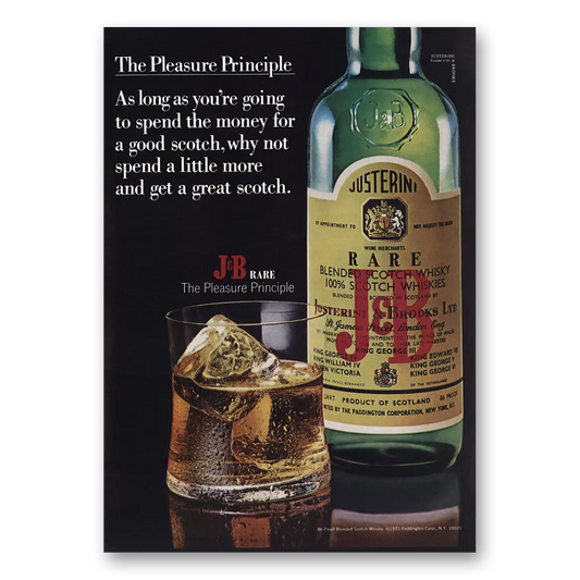 1966 J&B Scotch Whisky The Pleasure Principle Vintage Magazine Print Ad