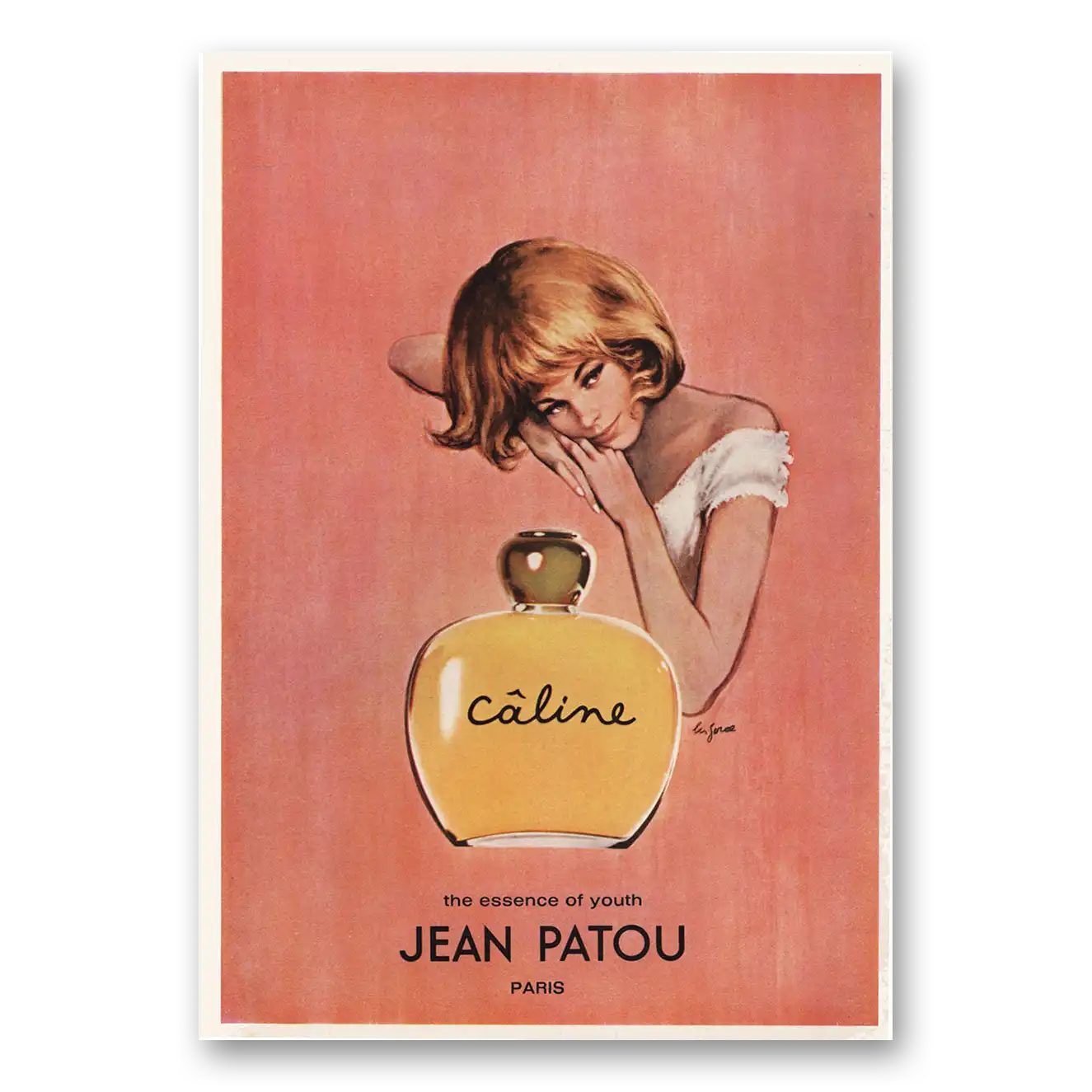 1966 Caline Perfume Essence of Youth Vintage Magazine Print Ad