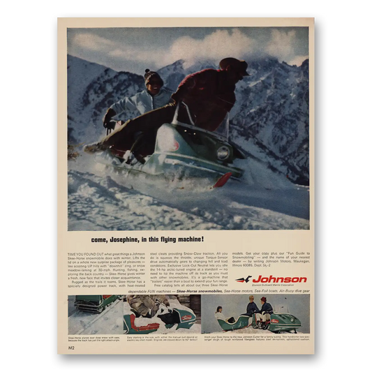 1966 Skee Horse Snowmobiles Flying Machine Vintage Magazine Print Ad