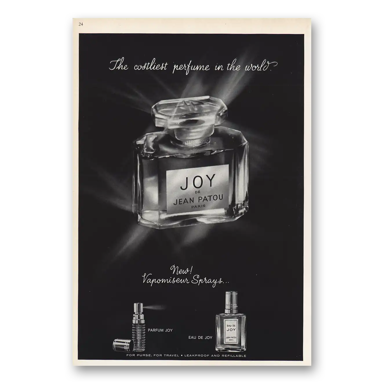 1966 Jean Patou Costliest Perfume Vintage Magazine Print Ad