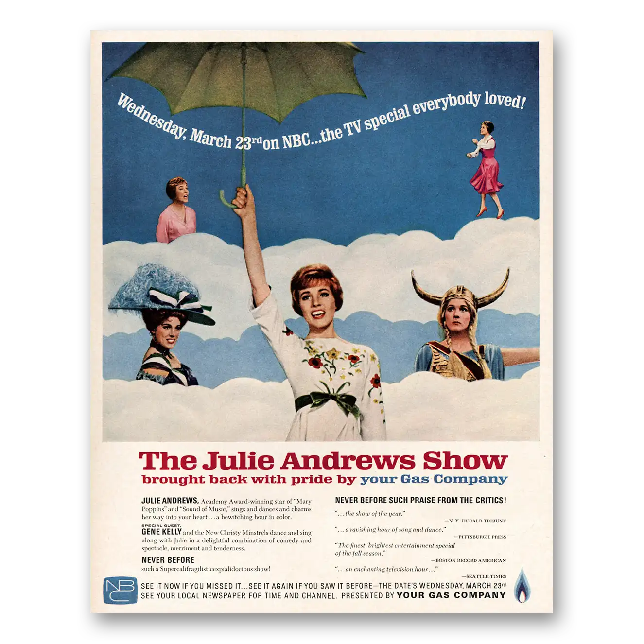 1966 The Julie Andrews Show Promo Brought Back With Pride Vintage Magazine Print Ad