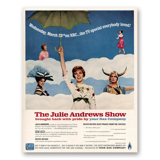 1966 The Julie Andrews Show Promo Brought Back With Pride Vintage Magazine Print Ad