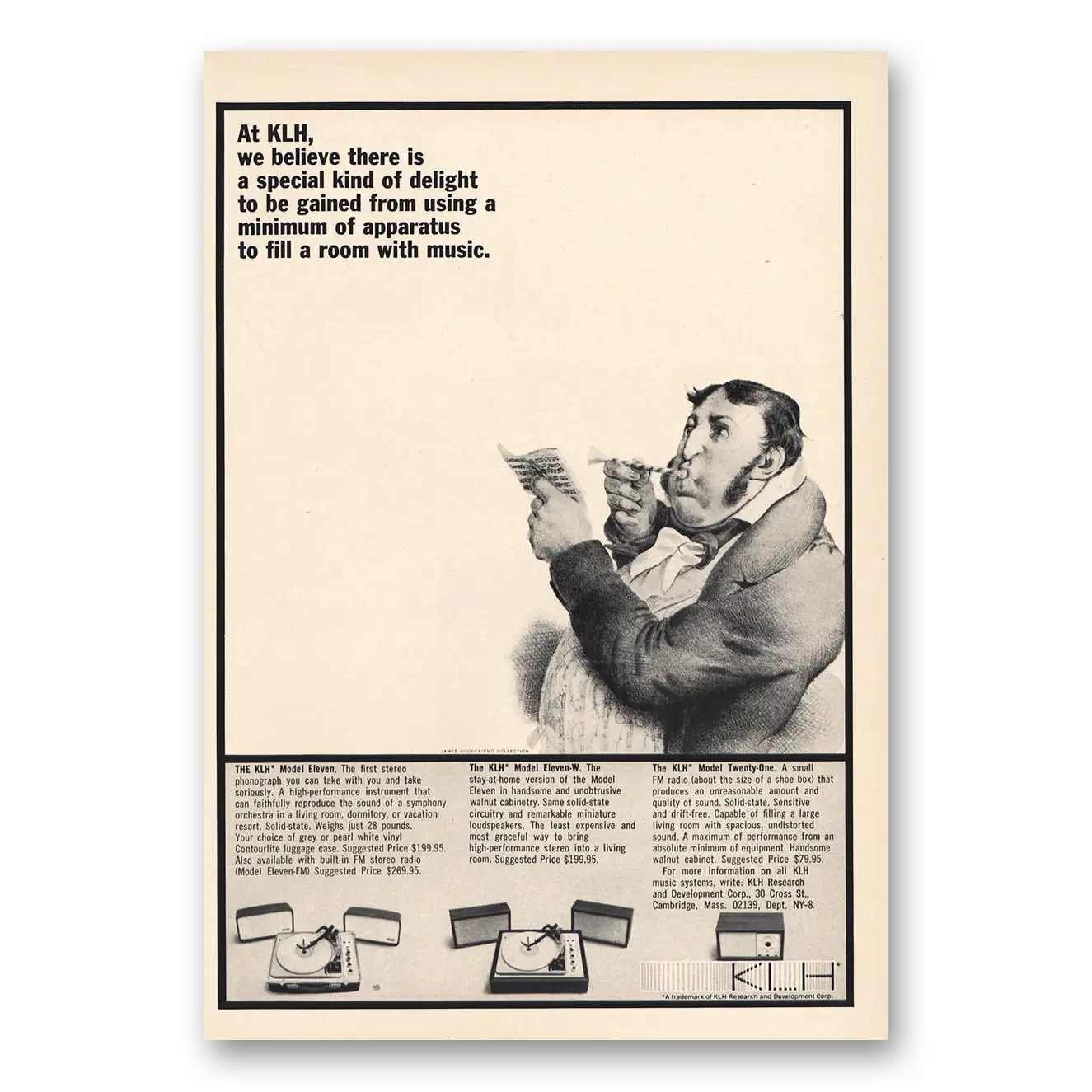 1966 KLH Stereos Special Kind of Delight Vintage Magazine Print Ad