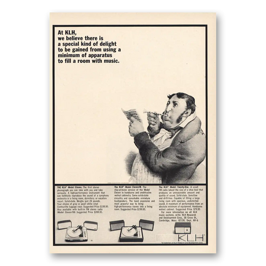 1966 KLH Stereos Special Kind of Delight Vintage Magazine Print Ad