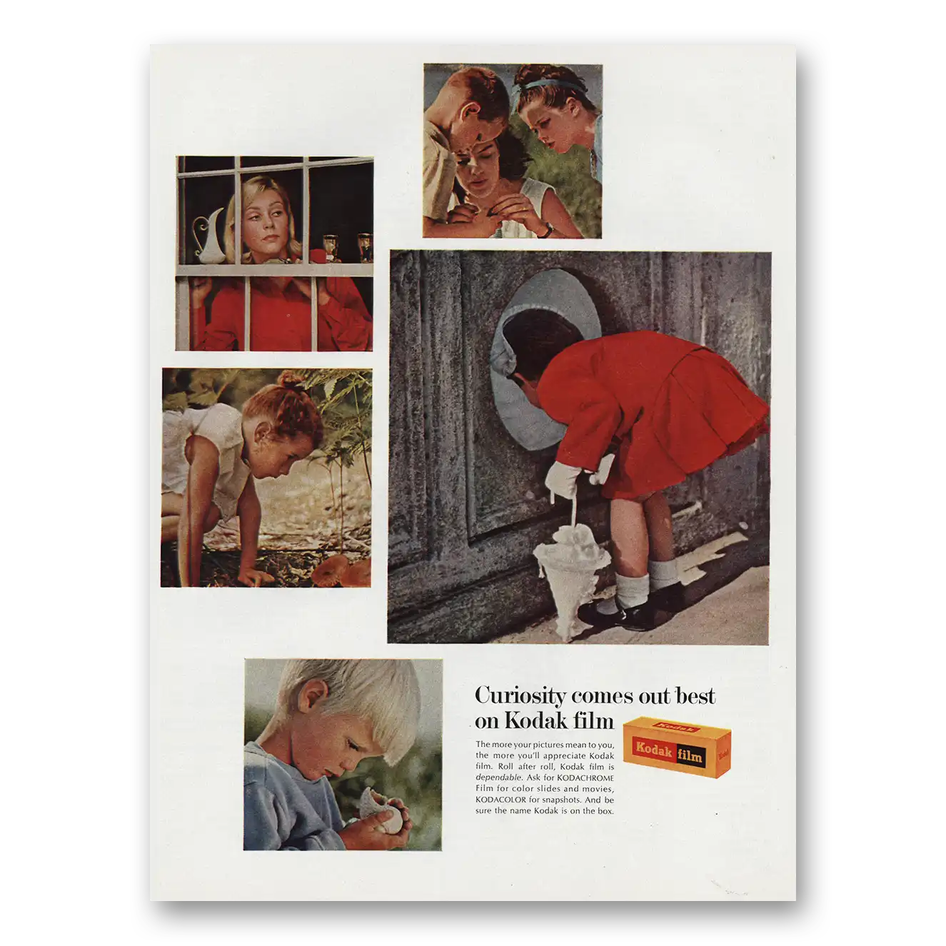 1966 Kodak Film Curiosity Comes Out Best Vintage Magazine Print Ad