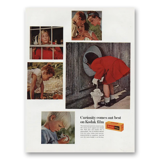 1966 Kodak Film Curiosity Comes Out Best Vintage Magazine Print Ad