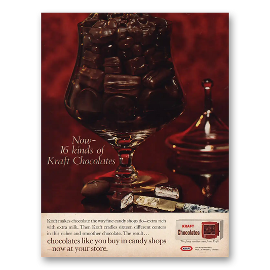 1966 Kraft Chocolates Way Fine Candy Shops Do Vintage Magazine Print Ad