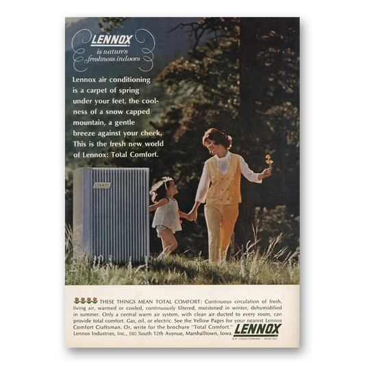 1966 Lennox Central Air Conditioning Carpet of Spring Vintage Magazine Print Ad