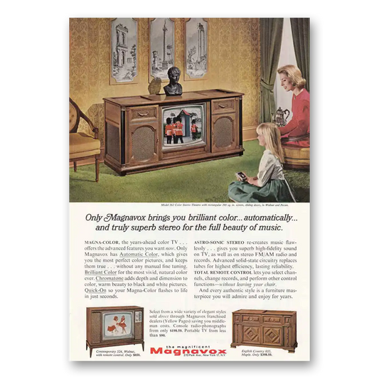 1966 Magnavox Magna Color Television Model 562 Guards Vintage Magazine Print Ad