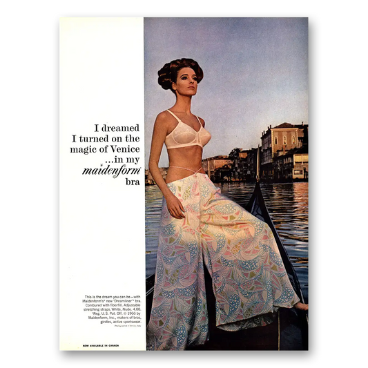 1966 Maidenform Undergarments I Dreamed I Turned on the Magic of Venice Vintage Magazine Print Ad