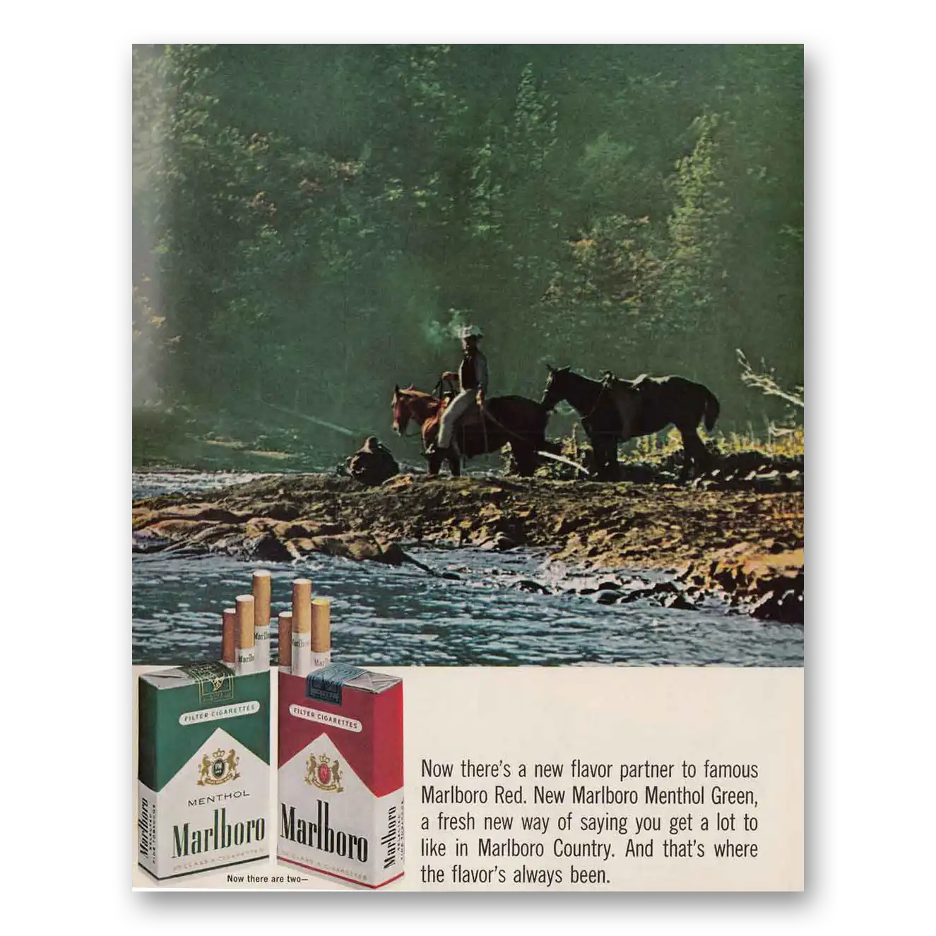 1966 Marlboro Cigarettes New Flavor Partner Vintage Magazine Print Ad