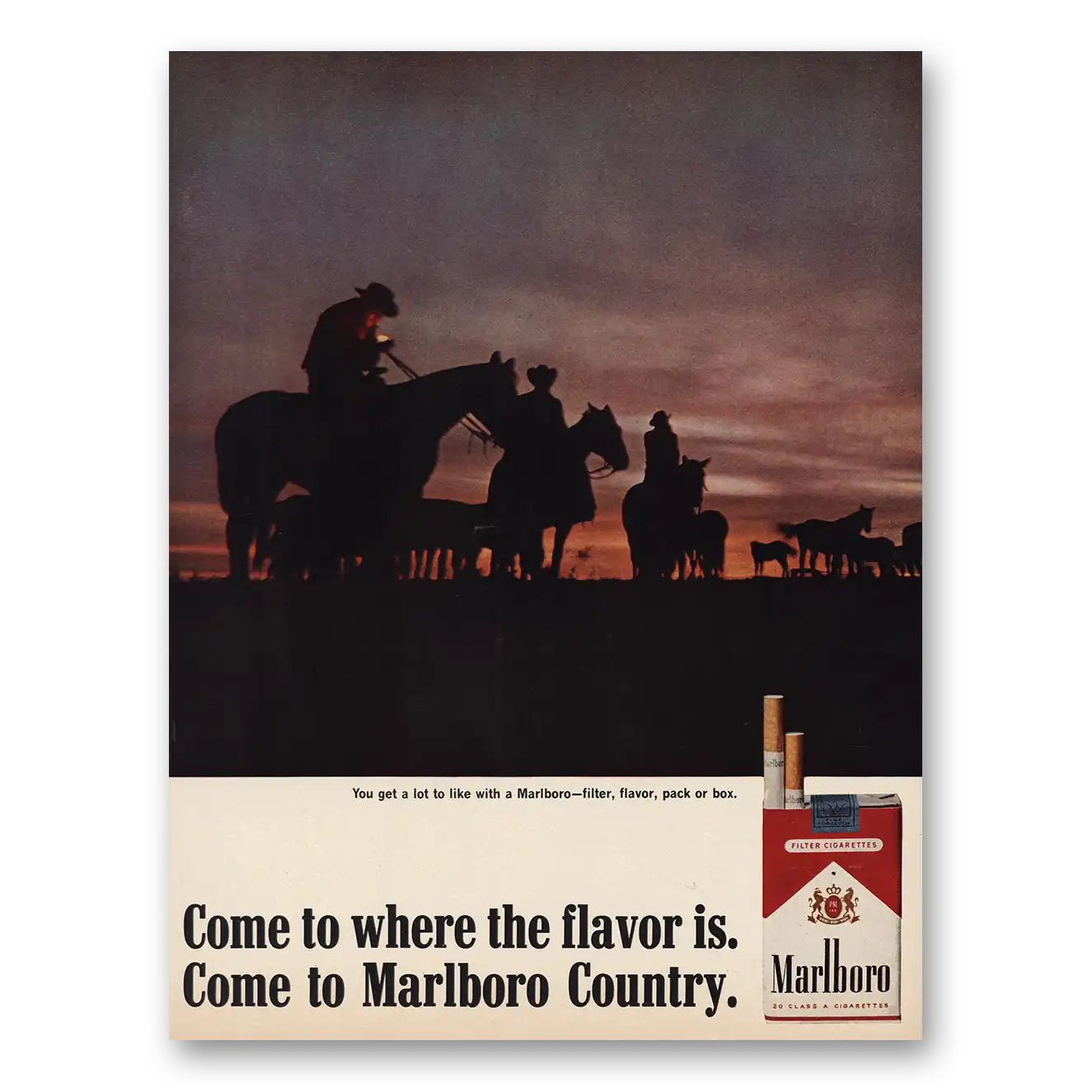 1966 Marlboro Cigarettes You Get a Lot to Like Vintage Magazine Print Ad