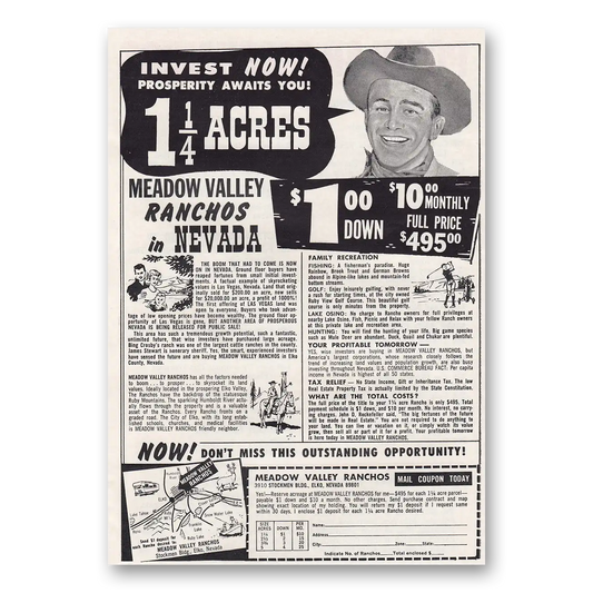 1966 Meadow Valley Ranchos Invest Now Prosperity Awaits You Vintage Magazine Print Ad