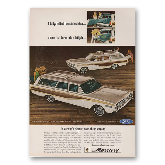 1966 Mercury Colony Park Wagon A Tailgate That Turns Into a Door Vintage Magazine Print Ad