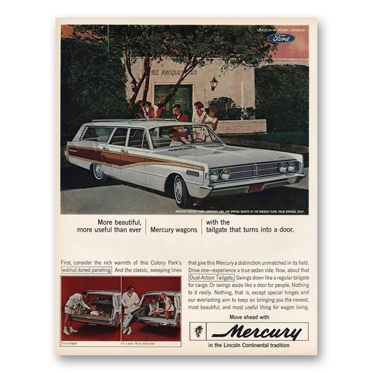 1966 Mercury Colony Park Wagons Tailgate Turns Into Door Vintage Magazine Print Ad