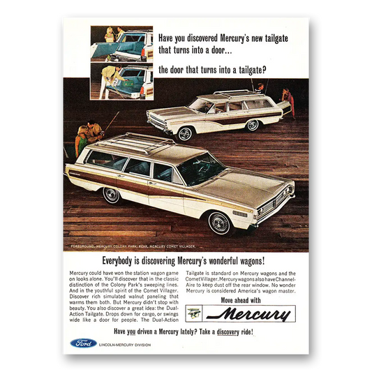 1966 Mercury Colony Park New Tailgate That Turns Into a Door Vintage Magazine Print Ad