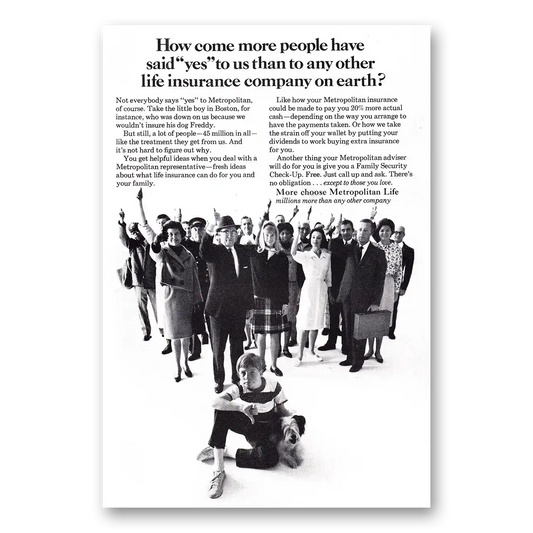 1966 Metropolitan Life Insurance More People Have Said Yes Vintage Magazine Print Ad