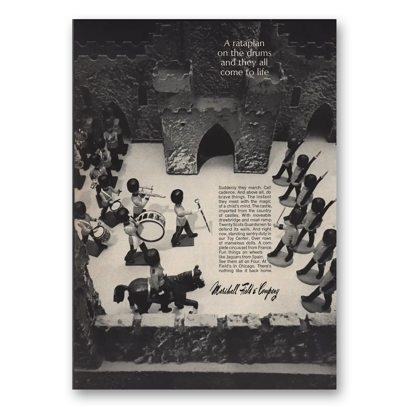 1966 Marshall Field Rataplan On the Drums Vintage Magazine Print Ad