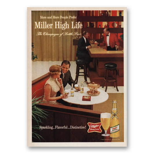 1966 Miller Beer More People Prefer Vintage Magazine Print Ad