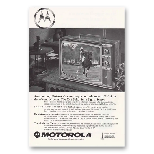 1966 Motorola Television Solid State Signal Sensor Vintage Magazine Print Ad